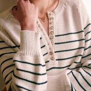 Sezane Léontine Jumper - Ecru/Navy